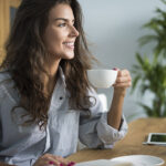 Beautiful woman and beautiful morning